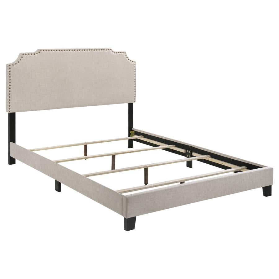 Tamarac Upholstered Nailhead Full Bed Beige - (310061F)