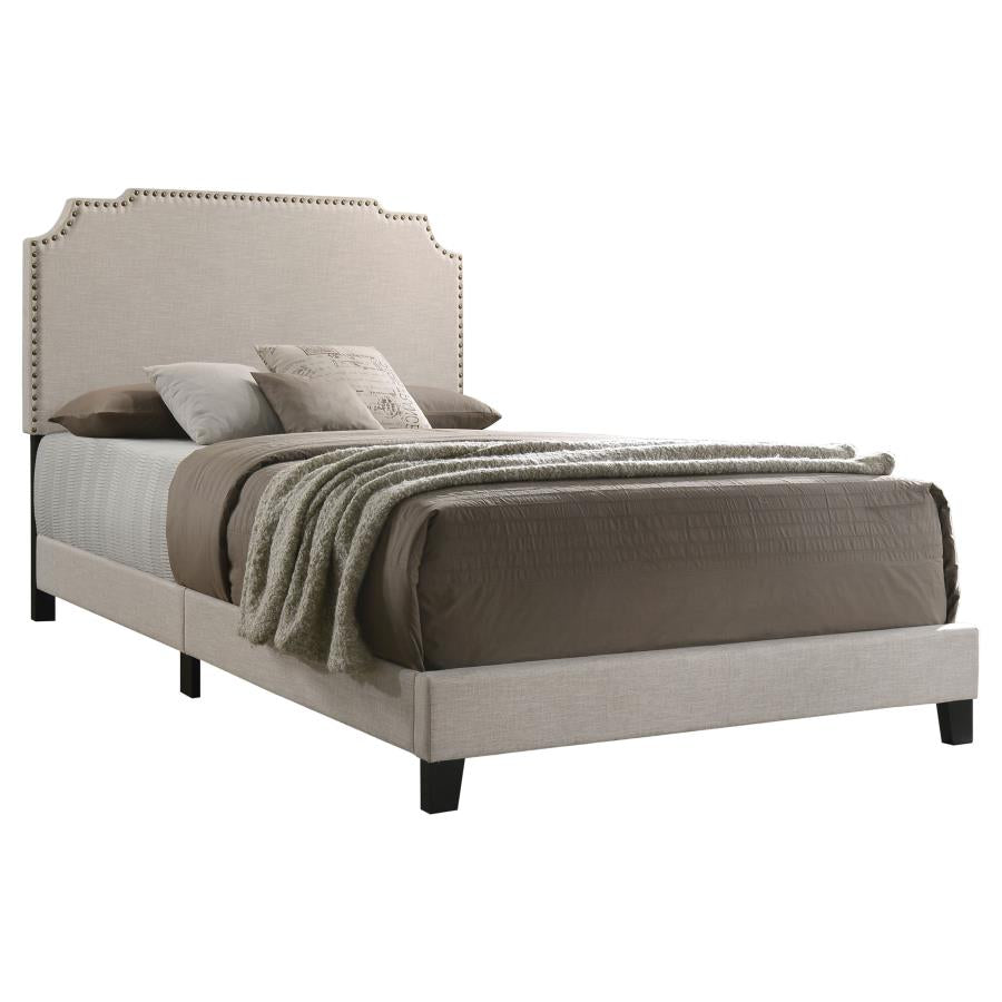 Tamarac Upholstered Nailhead Full Bed Beige - (310061F)