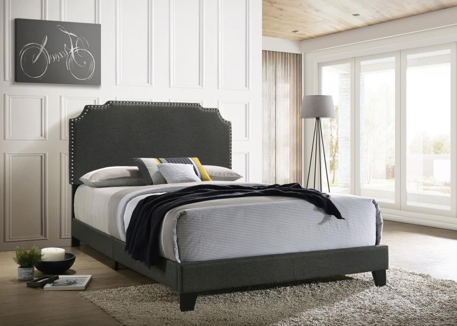 Tamarac Upholstered Nailhead Eastern King Bed Grey - (310063KE)