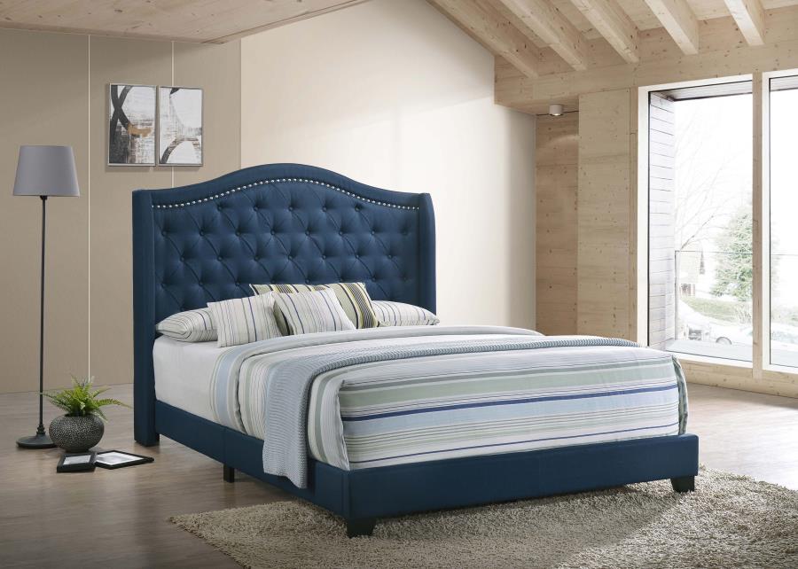 Sonoma Full Camel Headboard Bed With Nailhead Trim Blue - (310071F)