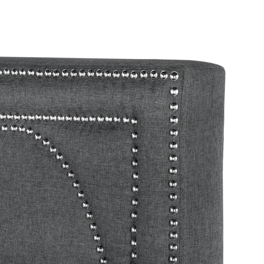 Bowfield Upholstered Bed With Nailhead Trim Charcoal - (315900Q)