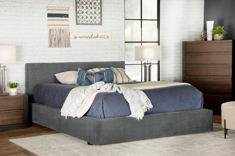 Gregory Upholstered Platform Bed Graphite - (316020KE)