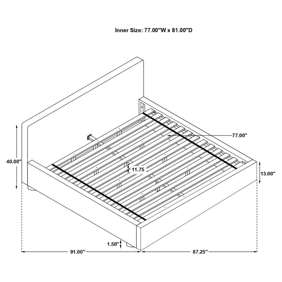 Gregory Upholstered Platform Bed Graphite - (316020KE)