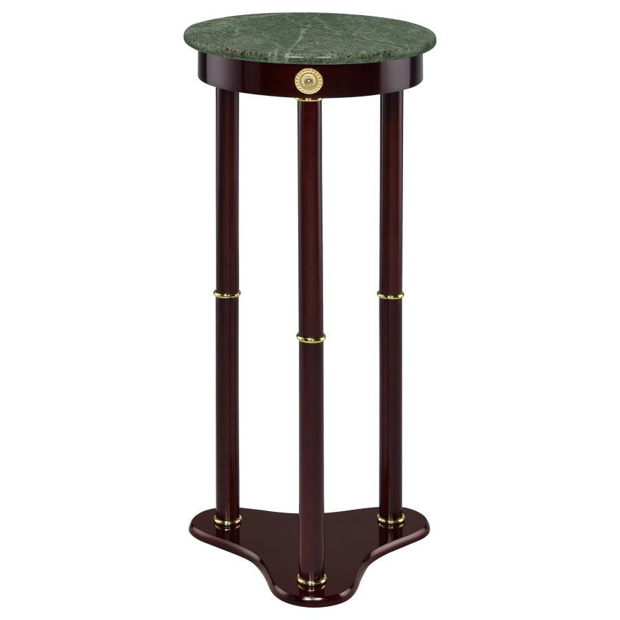 Edie Round Marble Top Accent Table Merlot - (3315)