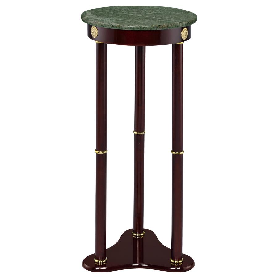 Edie Round Marble Top Accent Table Merlot - (3315)