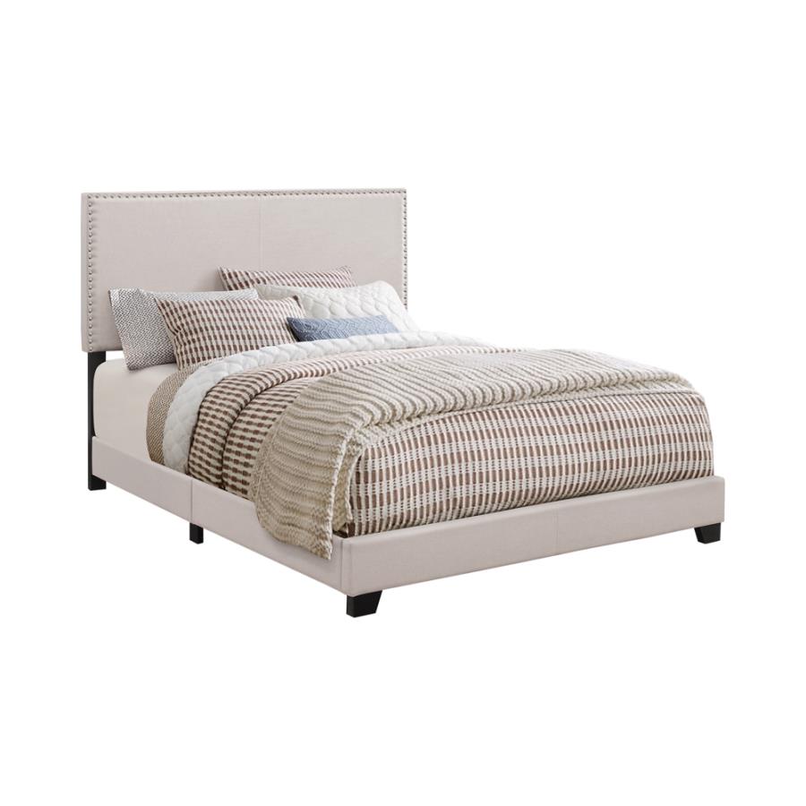 Boyd Twin Upholstered Bed With Nailhead Trim Ivory - (350051T)