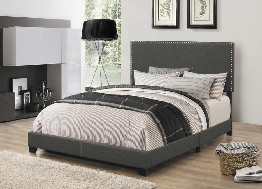 Boyd Full Upholstered Bed With Nailhead Trim Charcoal - (350061F)