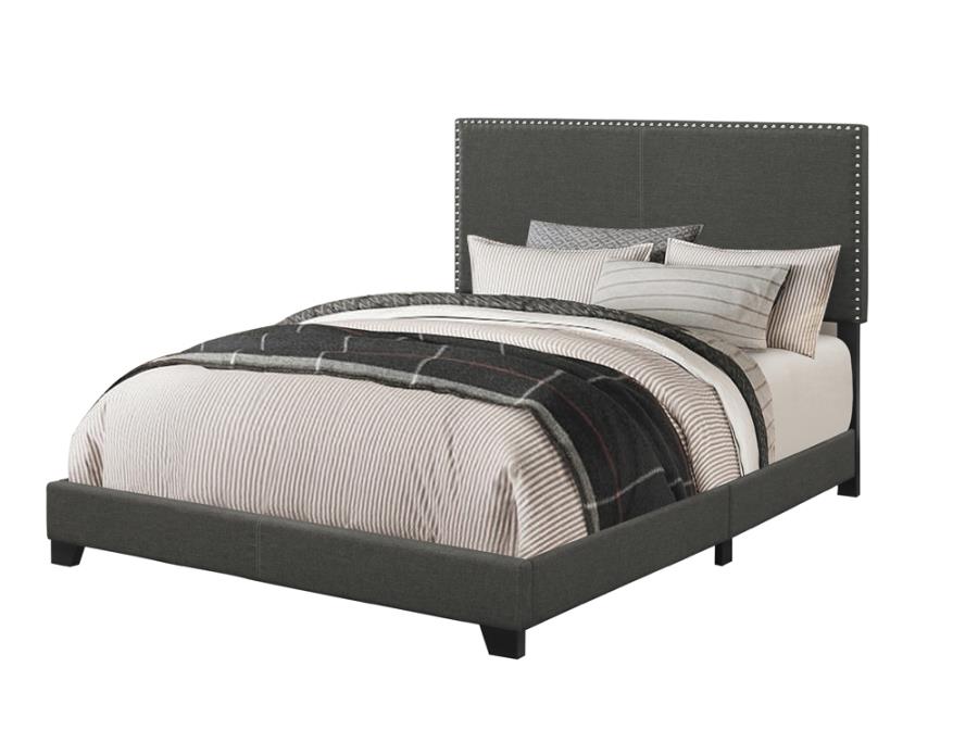 Boyd California King Upholstered Bed With Nailhead Trim Charcoal - (350061KW)