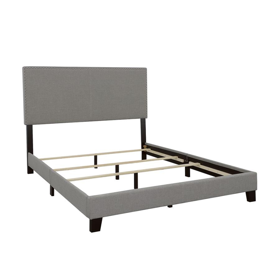 Boyd Eastern King Upholstered Bed With Nailhead Trim Grey - (350071KE)