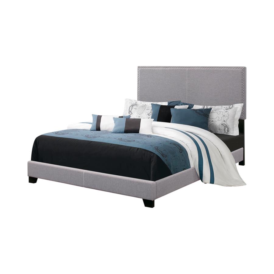 Boyd Twin Upholstered Bed With Nailhead Trim Grey - (350071T)