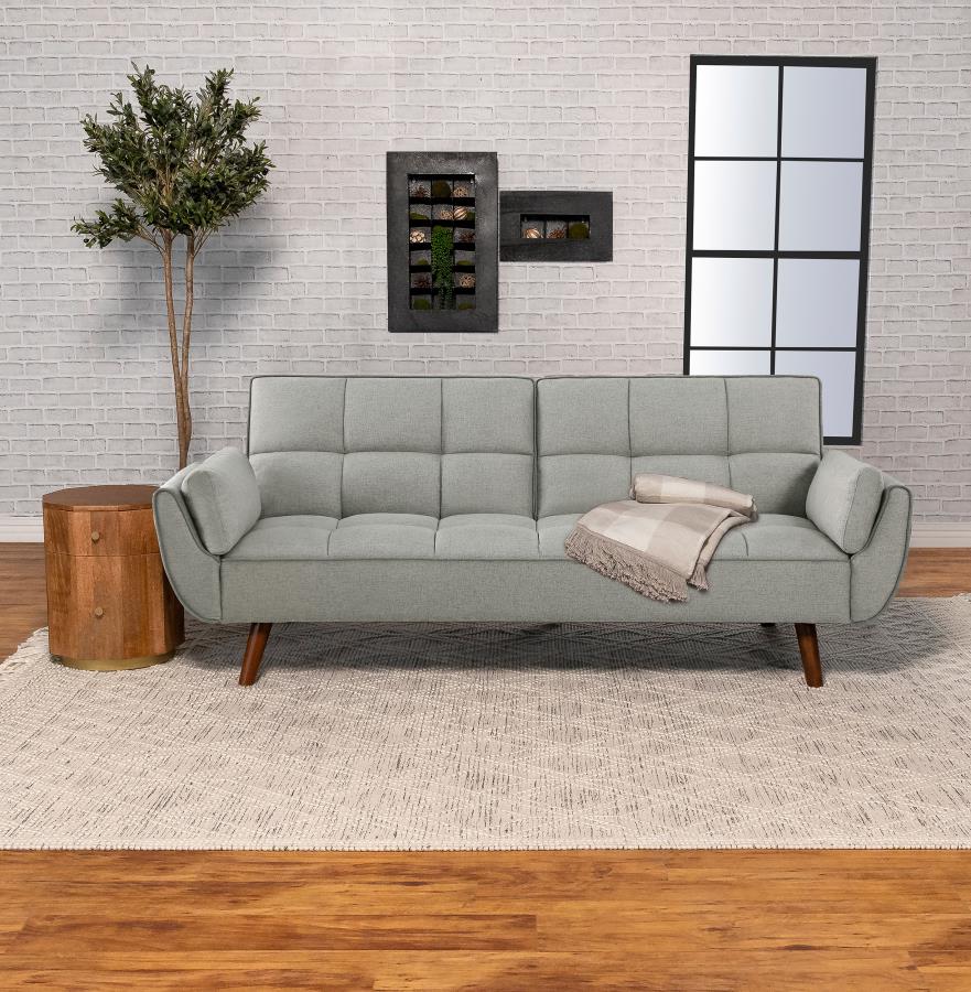 Caufield Upholstered Buscuit Tufted Covertible Sofa Bed Grey - (360096)
