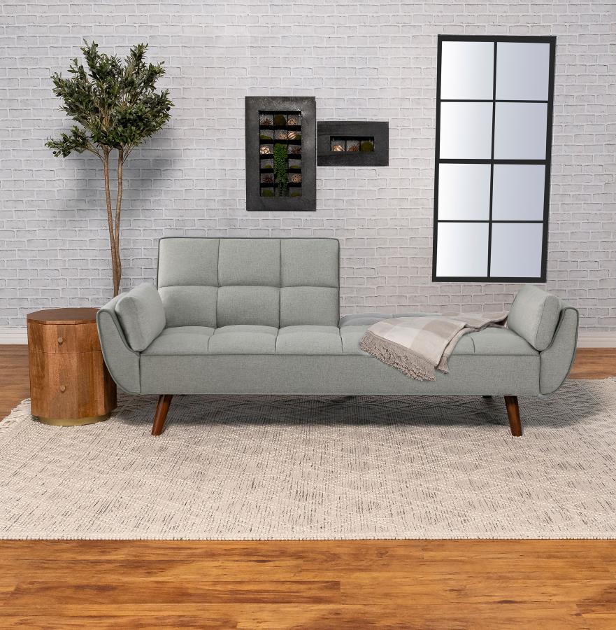 Caufield Upholstered Buscuit Tufted Covertible Sofa Bed Grey - (360096)