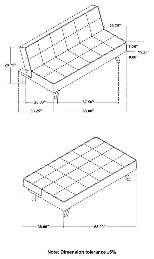 Joel Upholstered Tufted Sofa Bed - (360282)