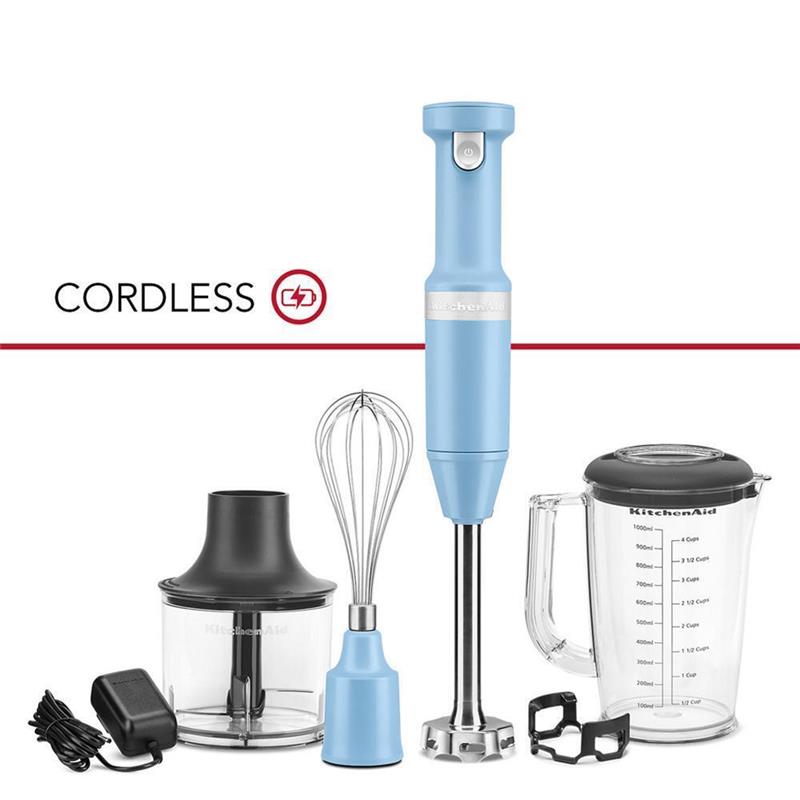 Cordless Variable Speed Hand Blender with Chopper and Whisk Attachment - (KHBBV83VB)