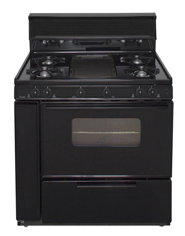 36 in. Freestanding Battery-Generated Spark Ignition Gas Range in Black - (BLK5S9BP)