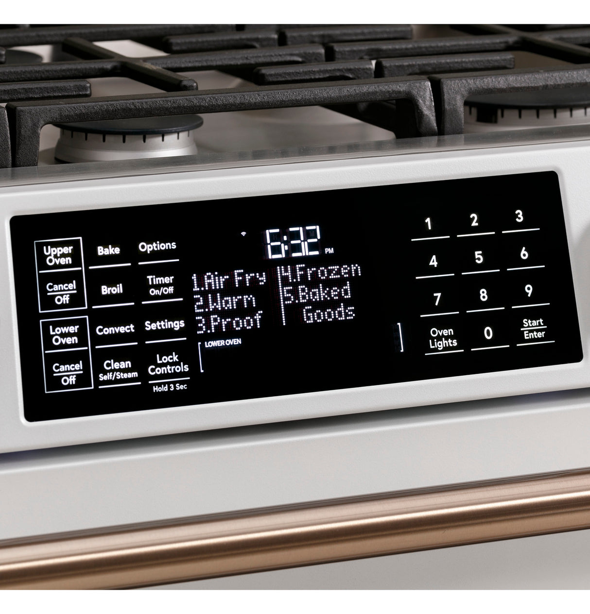 Caf(eback)(TM) 30" Smart Slide-In, Front-Control, Gas Double-Oven Range with Convection - (CGS750P4MW2)