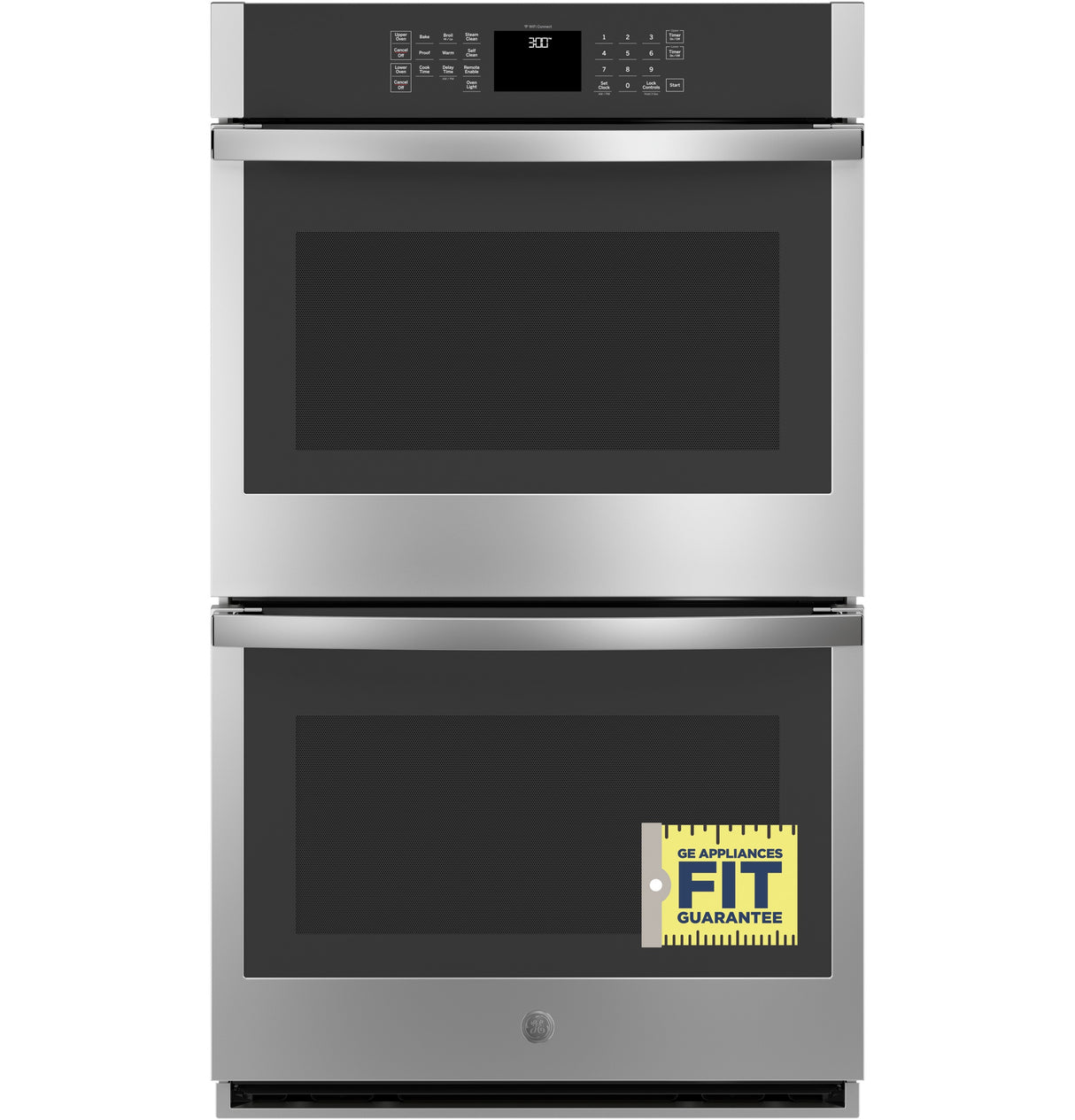 GE(R) 30" Smart Built-In Self-Clean Double Wall Oven with Never-Scrub Racks - (JTD3000SNSS)
