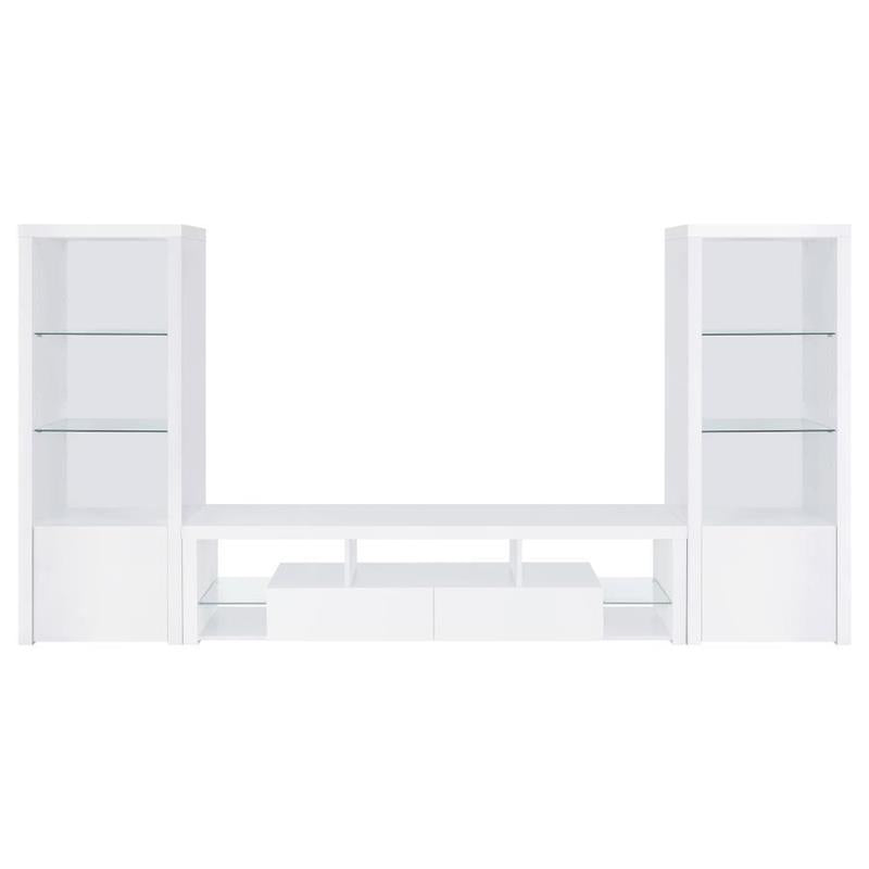 Jude 3-piece Entertainment Center With 71" TV Stand White High Gloss - (704251SET)