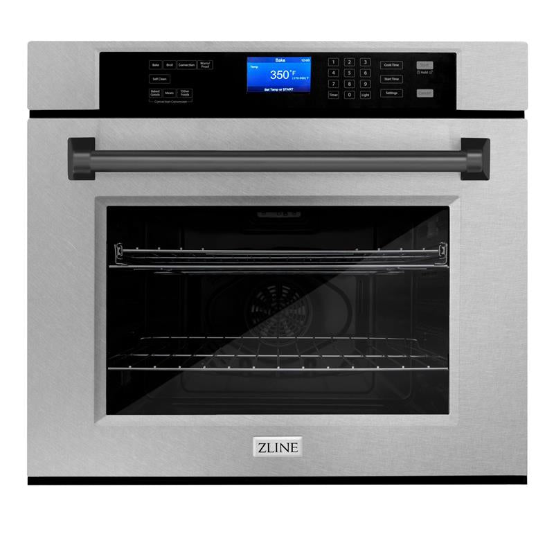 ZLINE 30" Autograph Edition Single Wall Oven with Self Clean and True Convection in DuraSnow Stainless Steel (AWSSZ-30) [Color: Matte Black] - (AWSSZ30MB)
