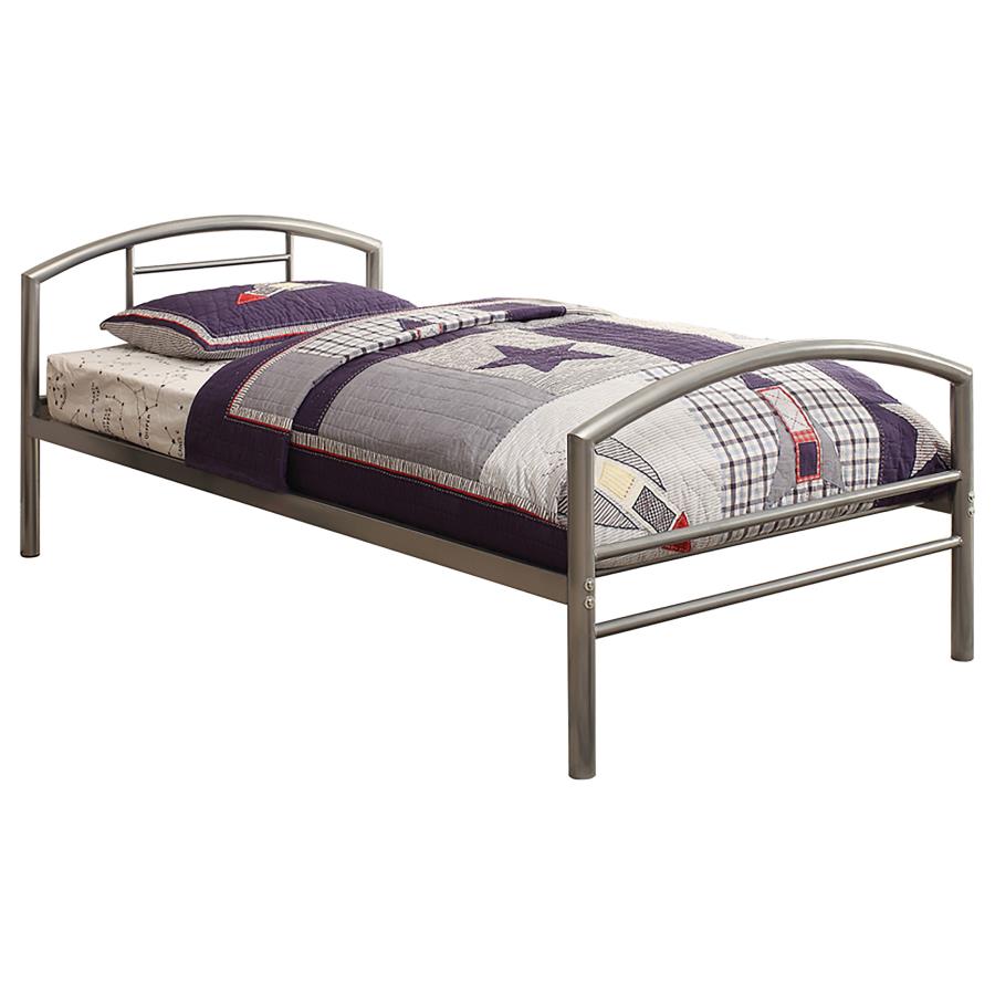 Baines Twin Metal Bed With Arched Headboard Silver - (400159T)