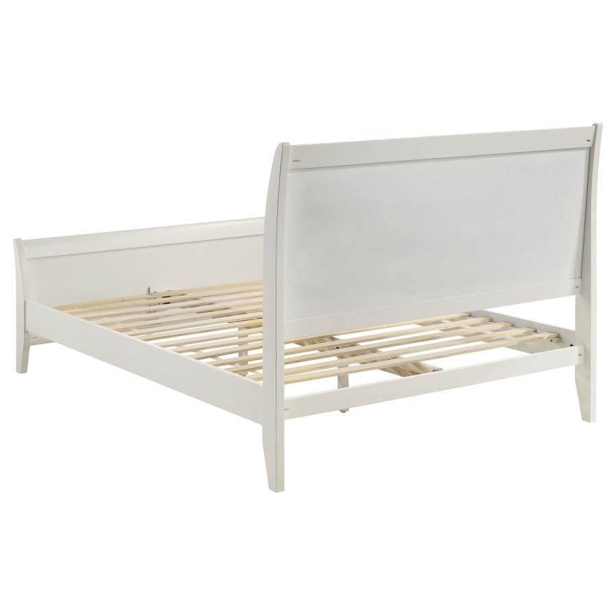 Selena Full Sleigh Platform Bed Cream White - (400231F)