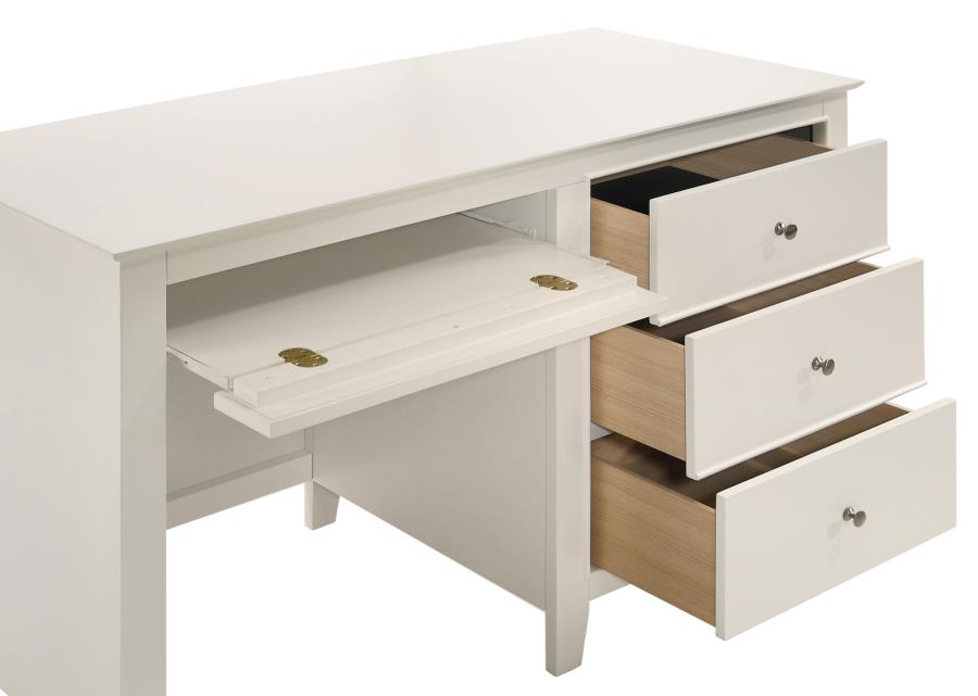 Selena 3-drawer Computer Desk Storage Cream White - (400237)