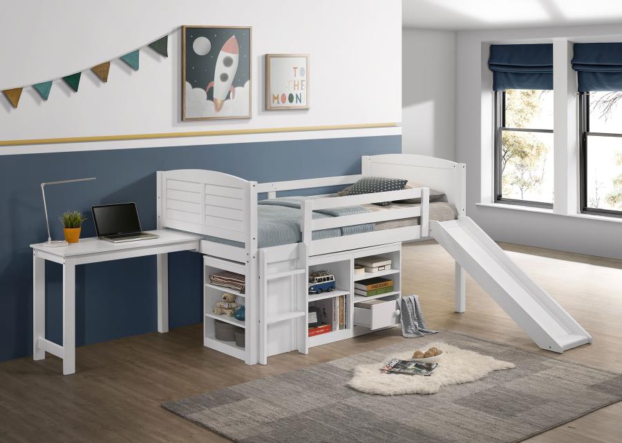 Millie Twin Workstation Loft Bed White - (400330T)