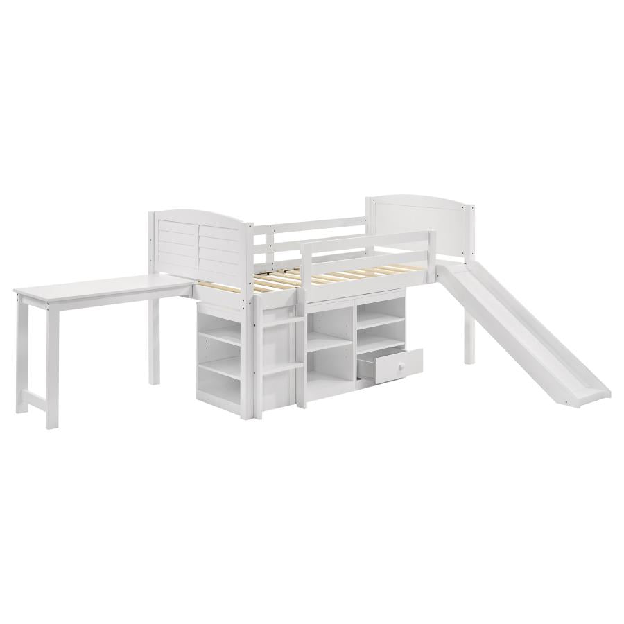 Millie Twin Workstation Loft Bed White - (400330T)