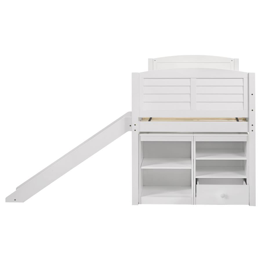 Millie Twin Workstation Loft Bed White - (400330T)