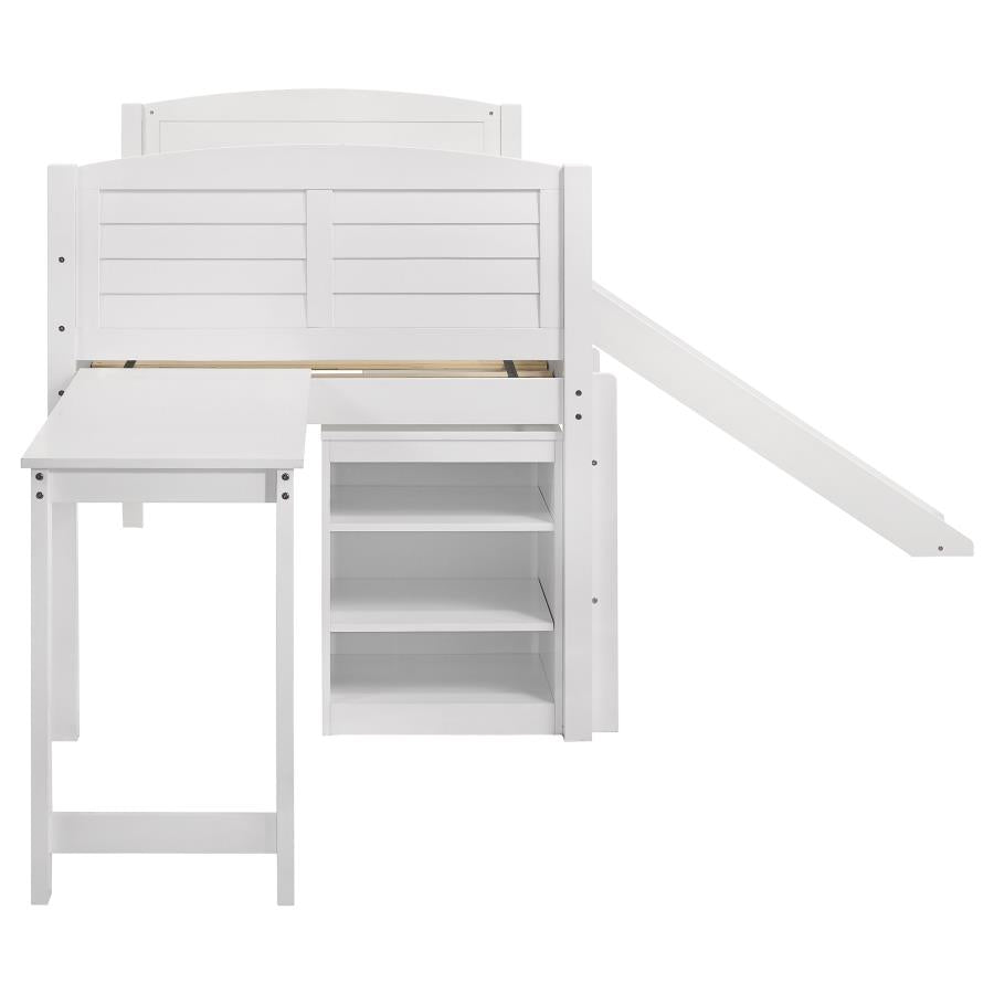 Millie Twin Workstation Loft Bed White - (400330T)