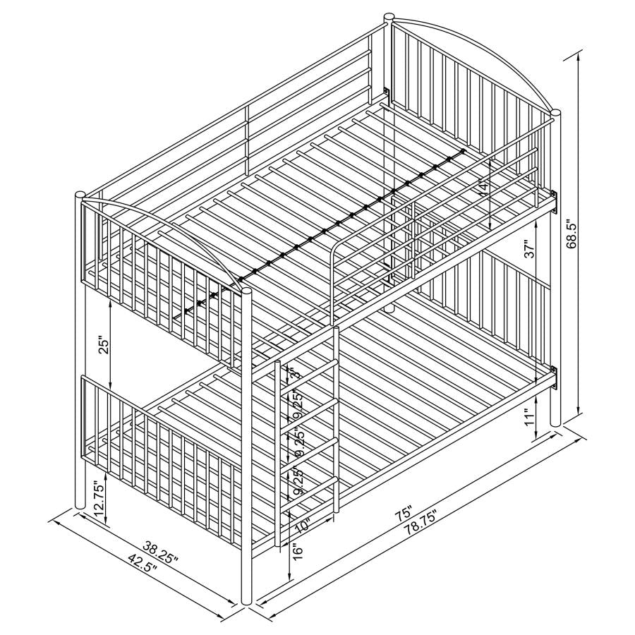 Anson Twin Over Twin Bunk Bed With Ladder - (400730T)