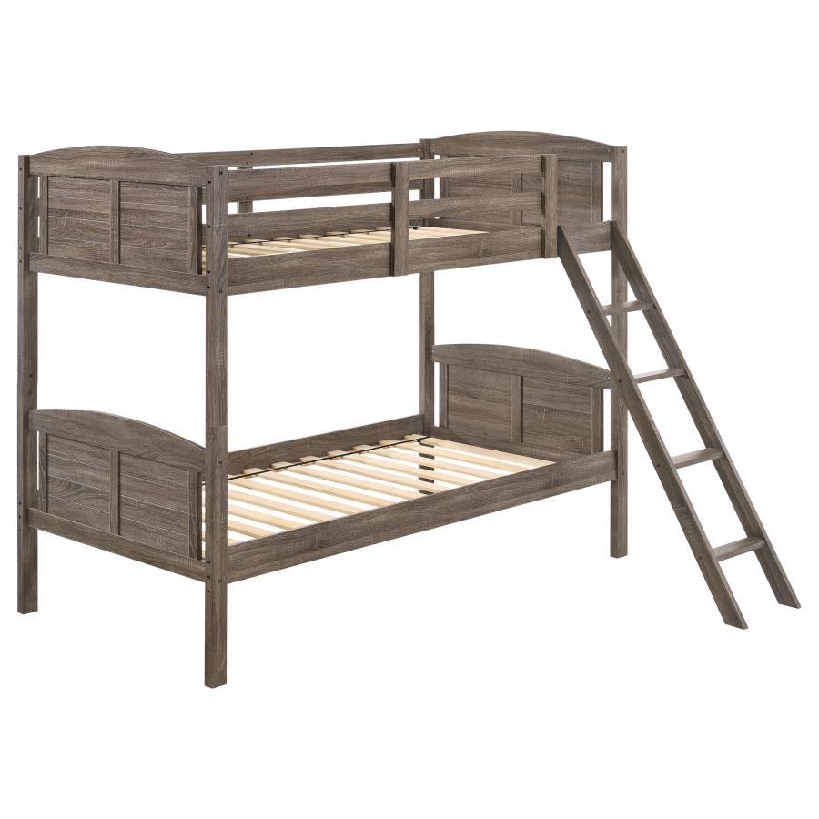 Flynn Twin Over Twin Bunk Bed Weathered Brown - (400808)