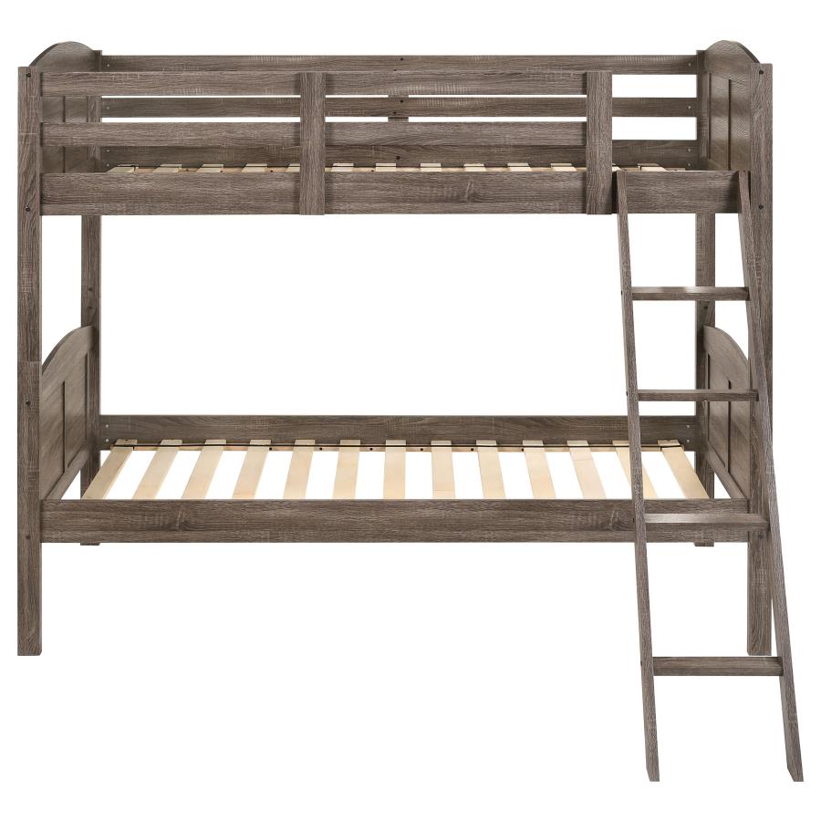 Flynn Twin Over Twin Bunk Bed Weathered Brown - (400808)