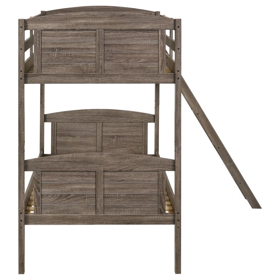 Flynn Twin Over Twin Bunk Bed Weathered Brown - (400808)