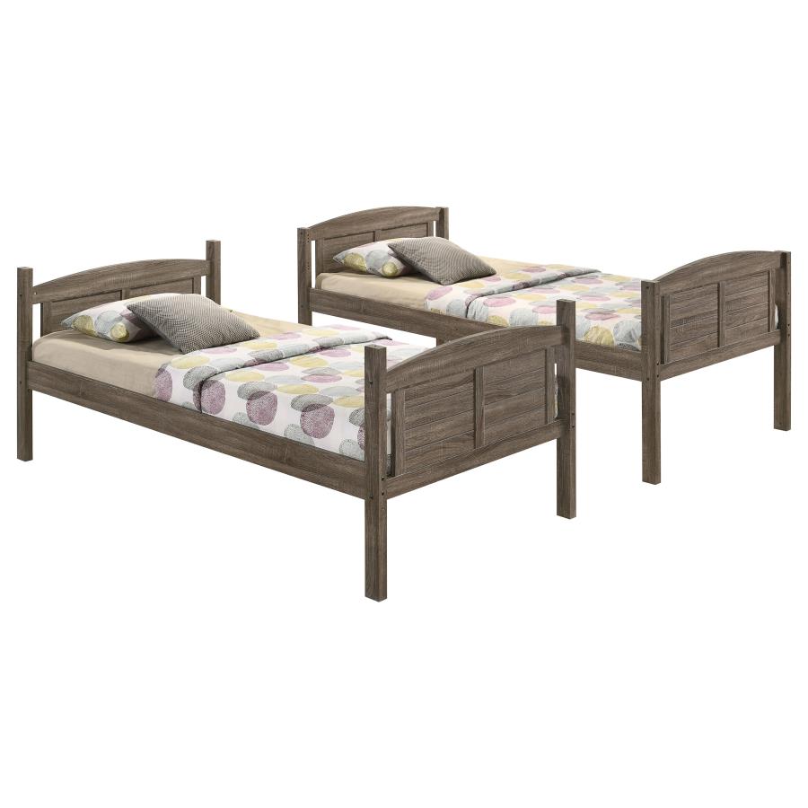 Flynn Twin Over Twin Bunk Bed Weathered Brown - (400808)