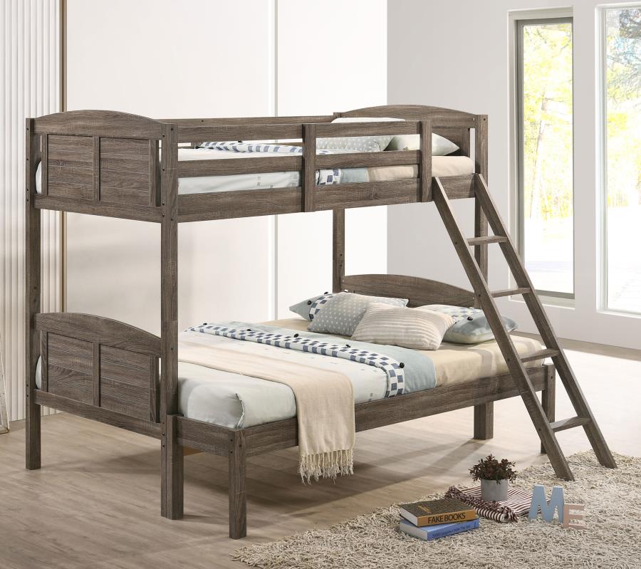 Flynn Twin Over Full Bunk Bed Weathered Brown - (400809)