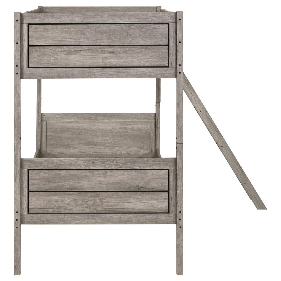 Ryder Twin Over Twin Bunk Bed Weathered Taupe - (400818)