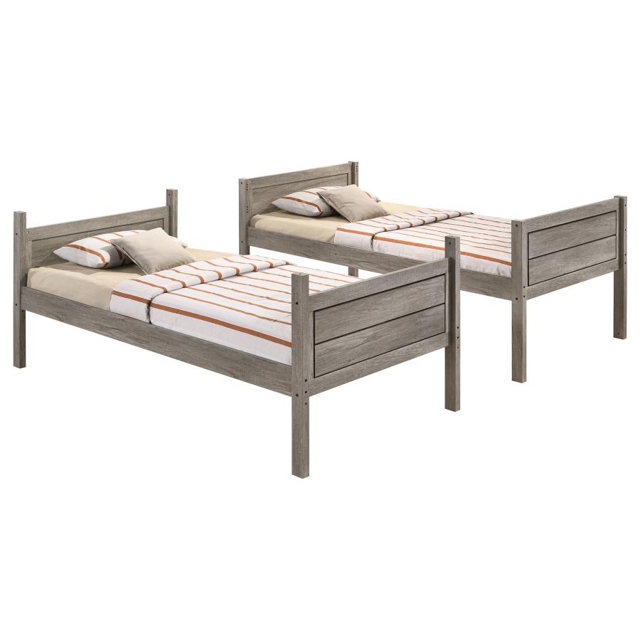 Ryder Twin Over Twin Bunk Bed Weathered Taupe - (400818)