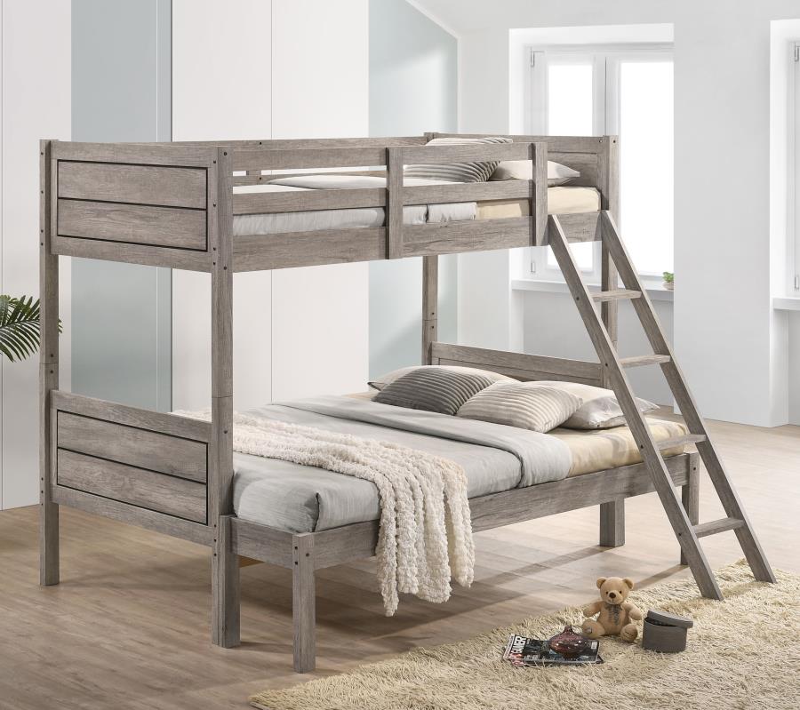 Ryder Twin Over Full Bunk Bed Weathered Taupe - (400819)
