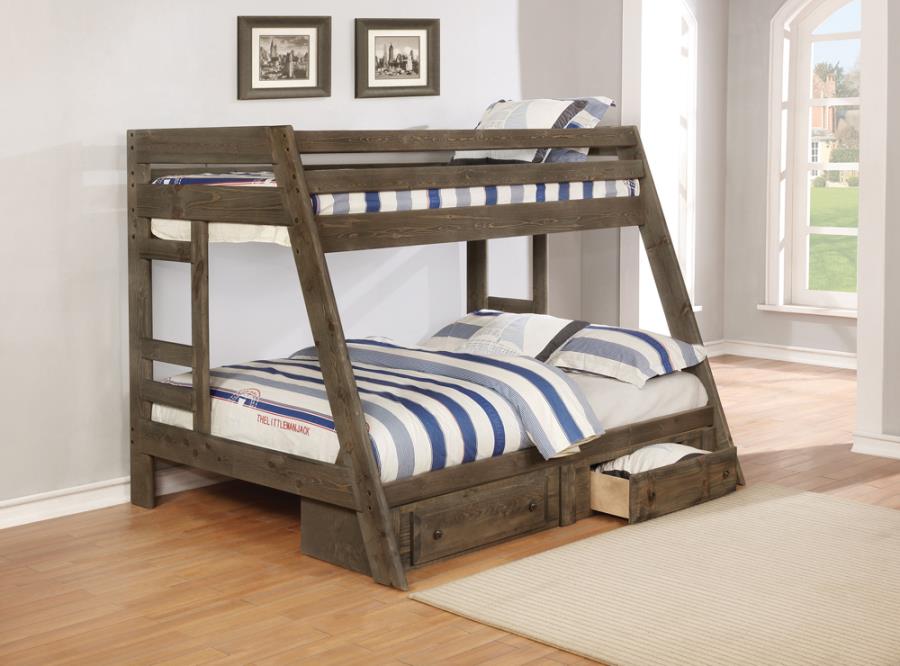 Wrangle Hill Twin Over Full Bunk Bed Gun Smoke - (400830)