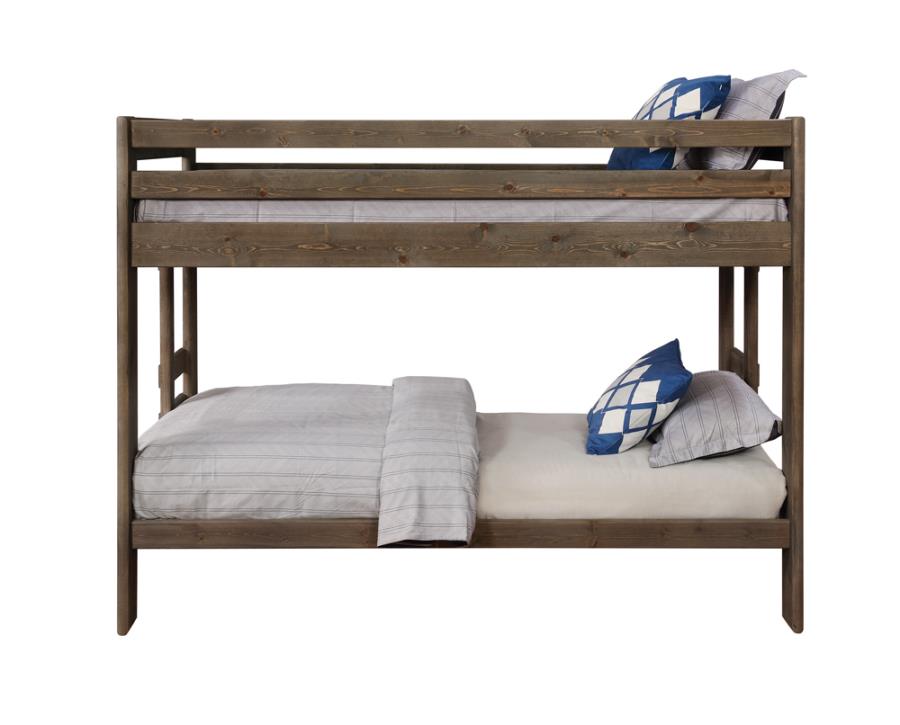 Wrangle Hill Twin Over Twin Bunk Bed Gun Smoke - (400831)