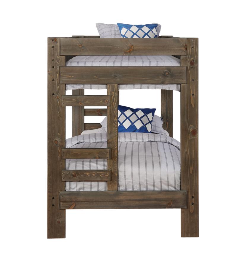 Wrangle Hill Twin Over Twin Bunk Bed Gun Smoke - (400831)