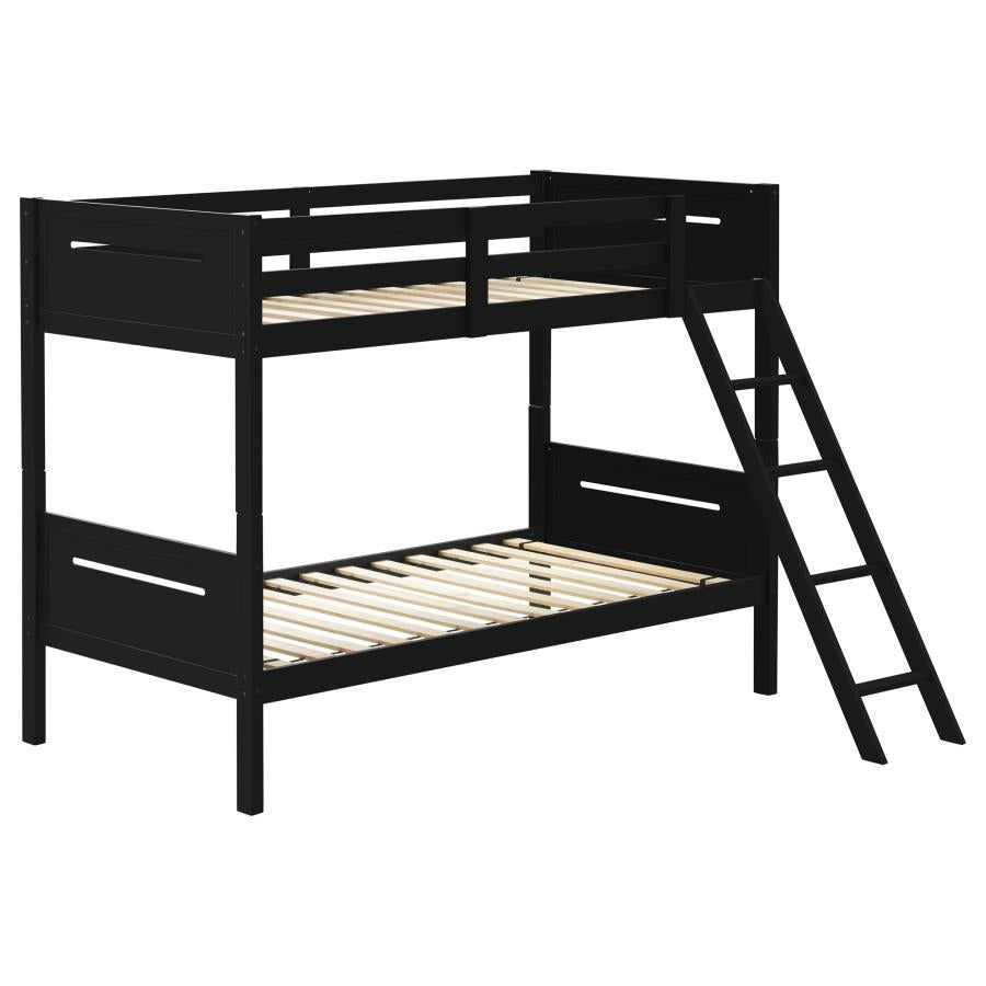 Littleton Twin Over Twin Bunk Bed Black - (405051BLK)