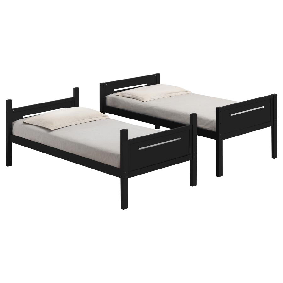 Littleton Twin Over Twin Bunk Bed Black - (405051BLK)
