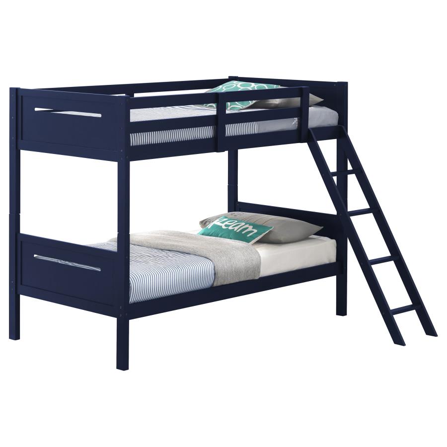 Littleton Twin Over Twin Bunk Bed Blue - (405051BLU)