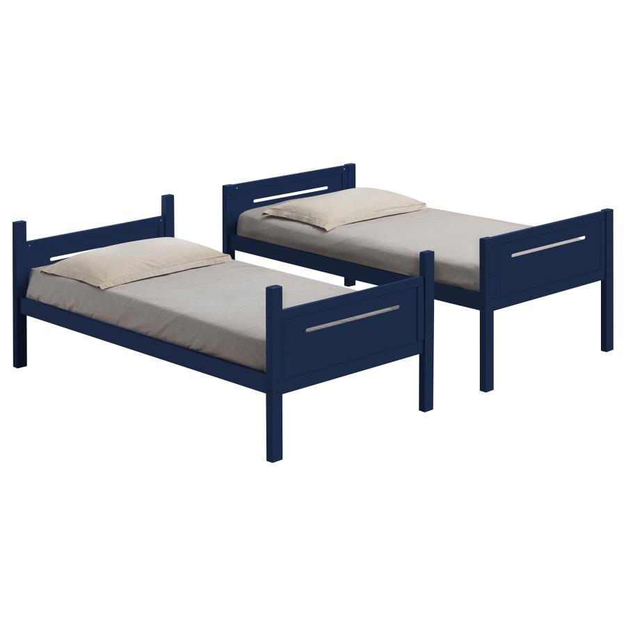Littleton Twin Over Twin Bunk Bed Blue - (405051BLU)