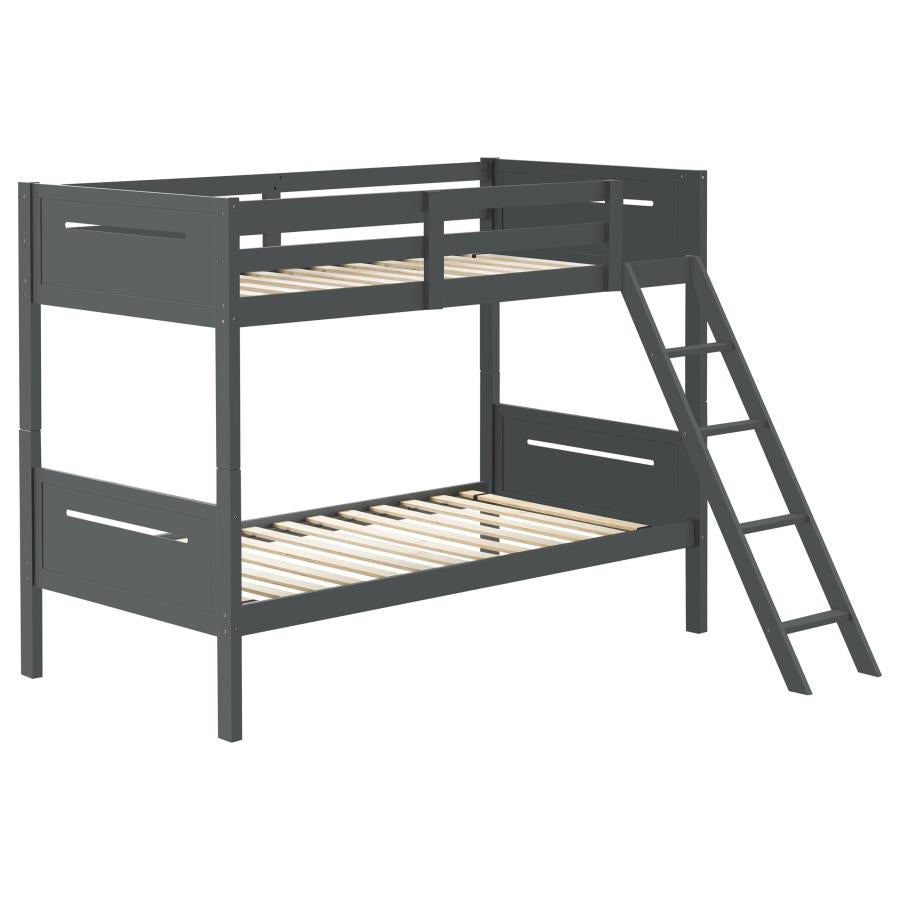 Littleton Twin Over Twin Bunk Bed Grey - (405051GRY)