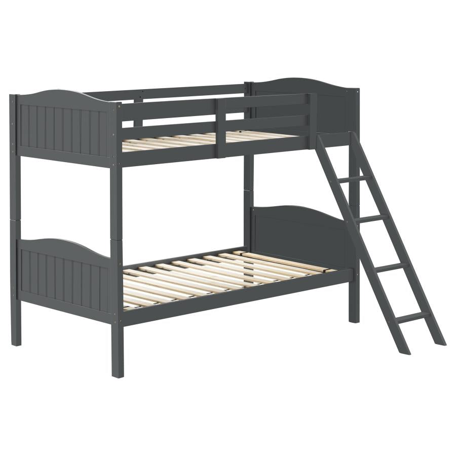 Arlo Twin Over Twin Bunk Bed With Ladder Grey - (405053GRY)