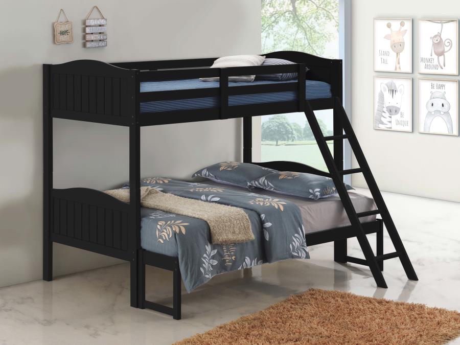 Arlo Twin Over Full Bunk Bed With Ladder Black - (405054BLK)