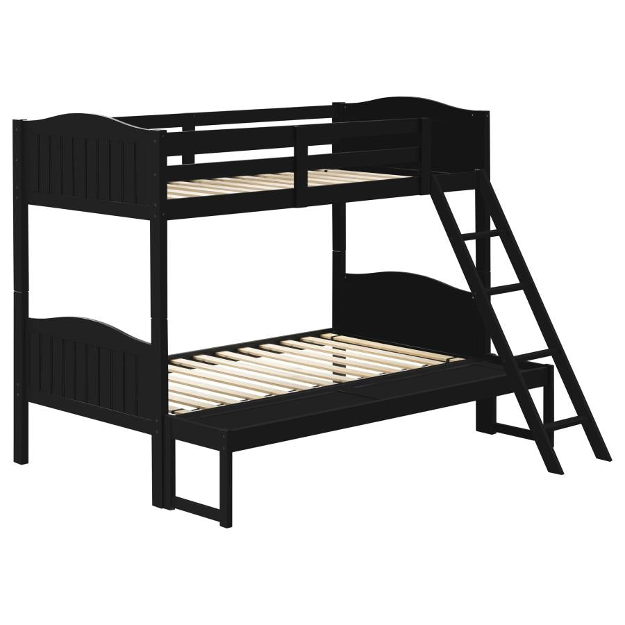 Arlo Twin Over Full Bunk Bed With Ladder Black - (405054BLK)